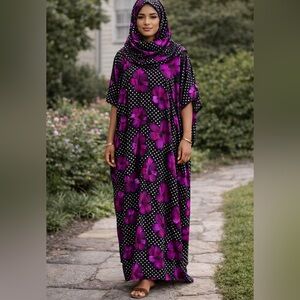 African dress with matching scarf